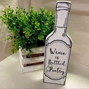Wine Is Bottled Poetry wooden wine sign decor